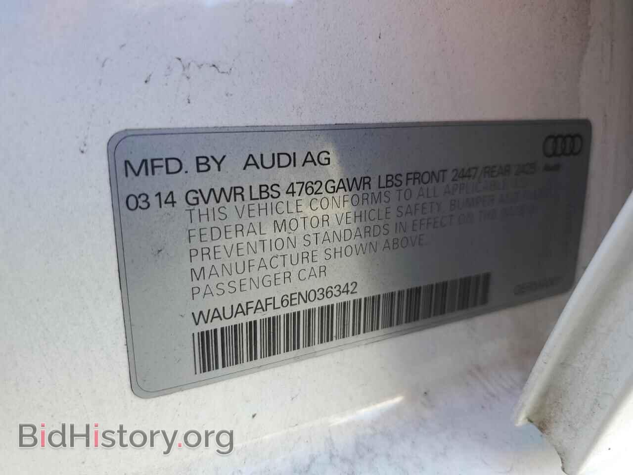 2014 AUDI A4 - VIN: WAUAFAFL6EN036342 - Фото 12