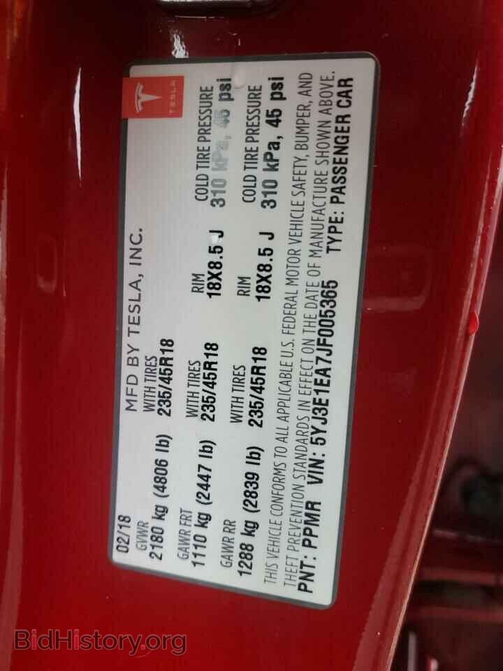 2018 TESLA MODEL 3 - VIN: 5YJ3E1EA7JF005365 - Photo 12