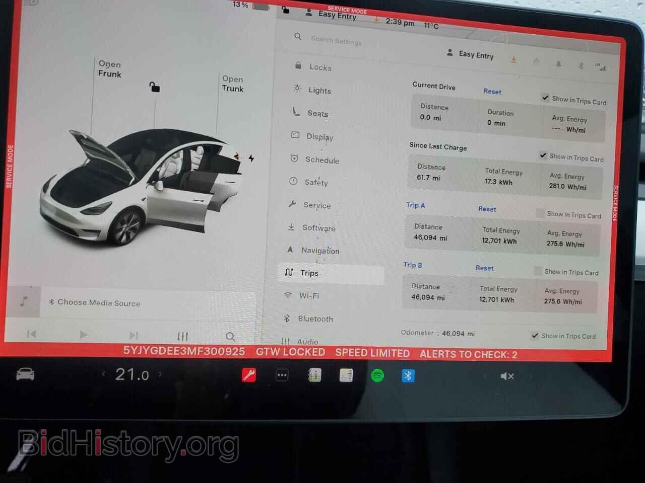 2021 TESLA MODEL Y - VIN: 5YJYGDEE3MF300925 - Photo 9