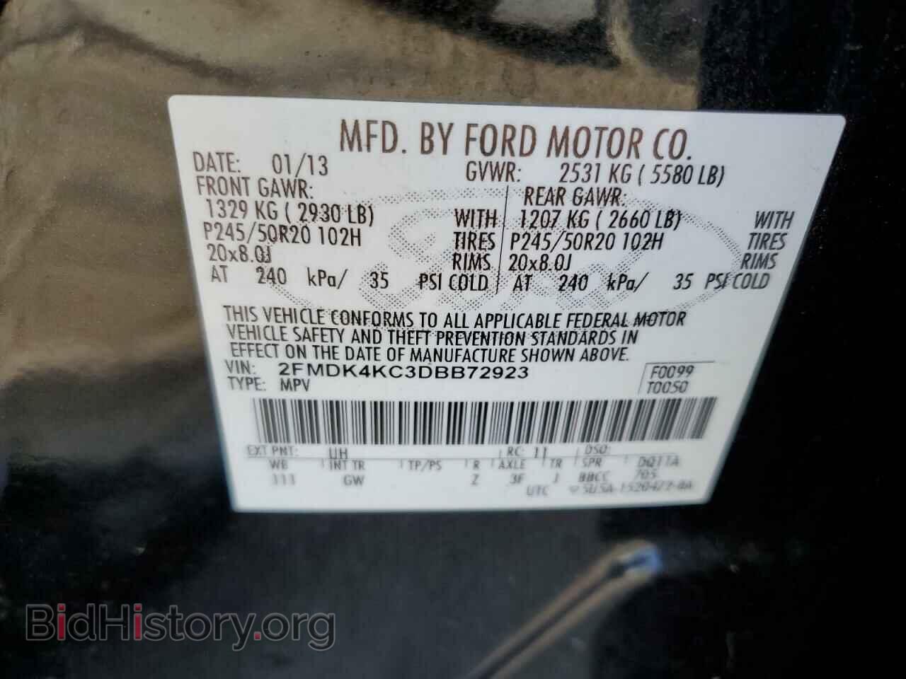 2013 FORD EDGE - VIN: 2FMDK4KC3DBB72923 - Photo 13
