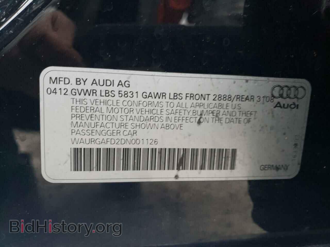 2013 AUDI A8 - VIN: WAURGAFD2DN001126 - Фото 13