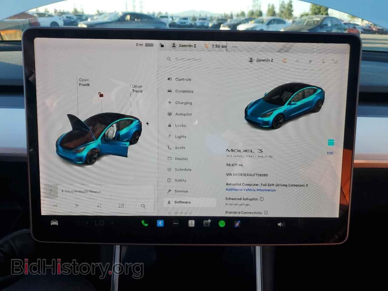 2020 TESLA MODEL 3 - VIN: 5YJ3E1EAXLF738190 - Фото 9