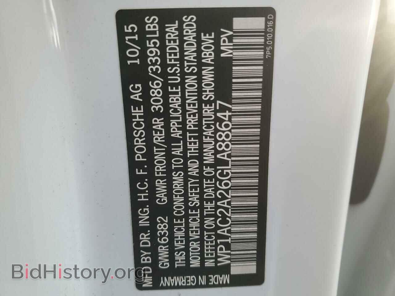 2016 PORSCHE CAYENNE - VIN: WP1AC2A26GLA88647 - Фото 13