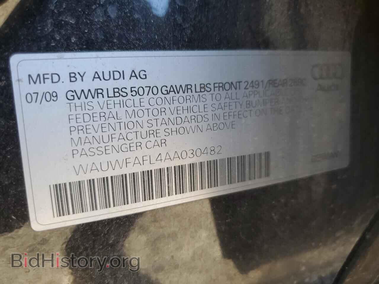 2010 AUDI A4 - VIN: WAUWFAFL4AA030482 - Фото 12