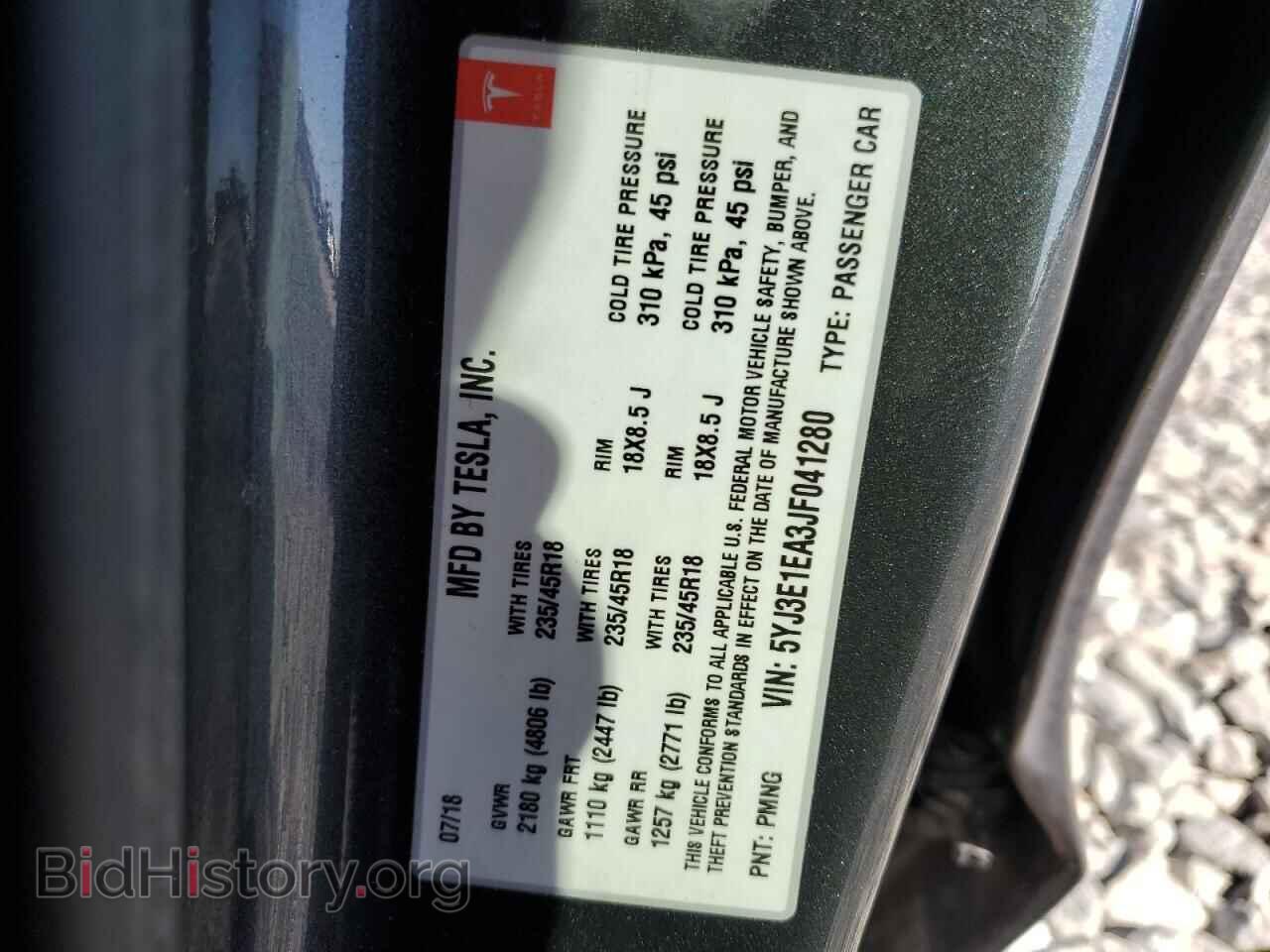 2018 TESLA MODEL 3 - VIN: 5YJ3E1EA3JF041280 - Photo 12