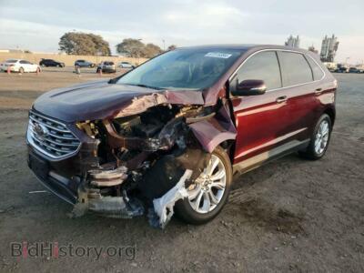 2022 Ford EDGE Titanium, бордовый — VIN 2FMPK4K93NBA21423, Copart