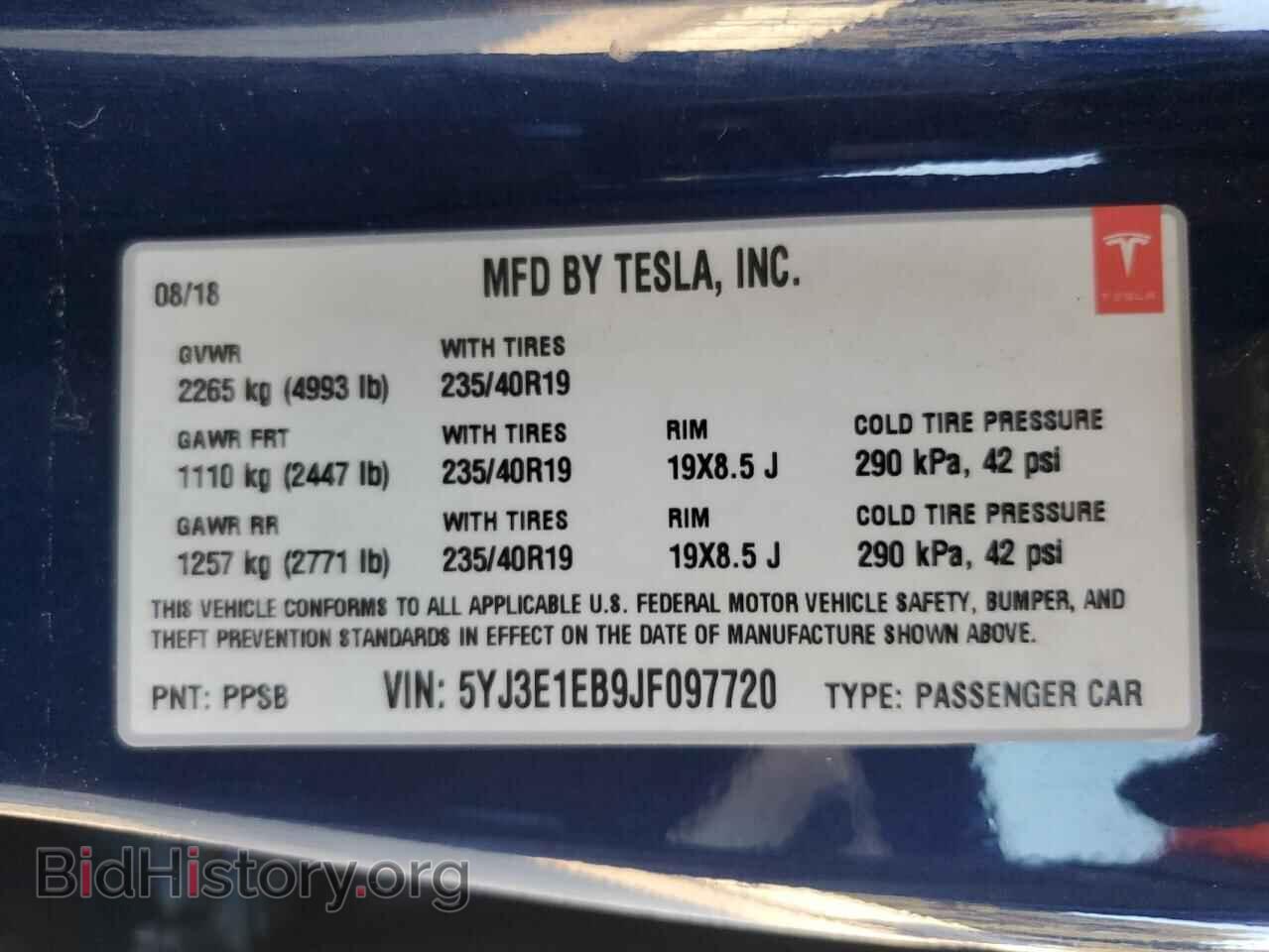 2018 TESLA MODEL 3 - VIN: 5YJ3E1EB9JF097720 - Photo 14