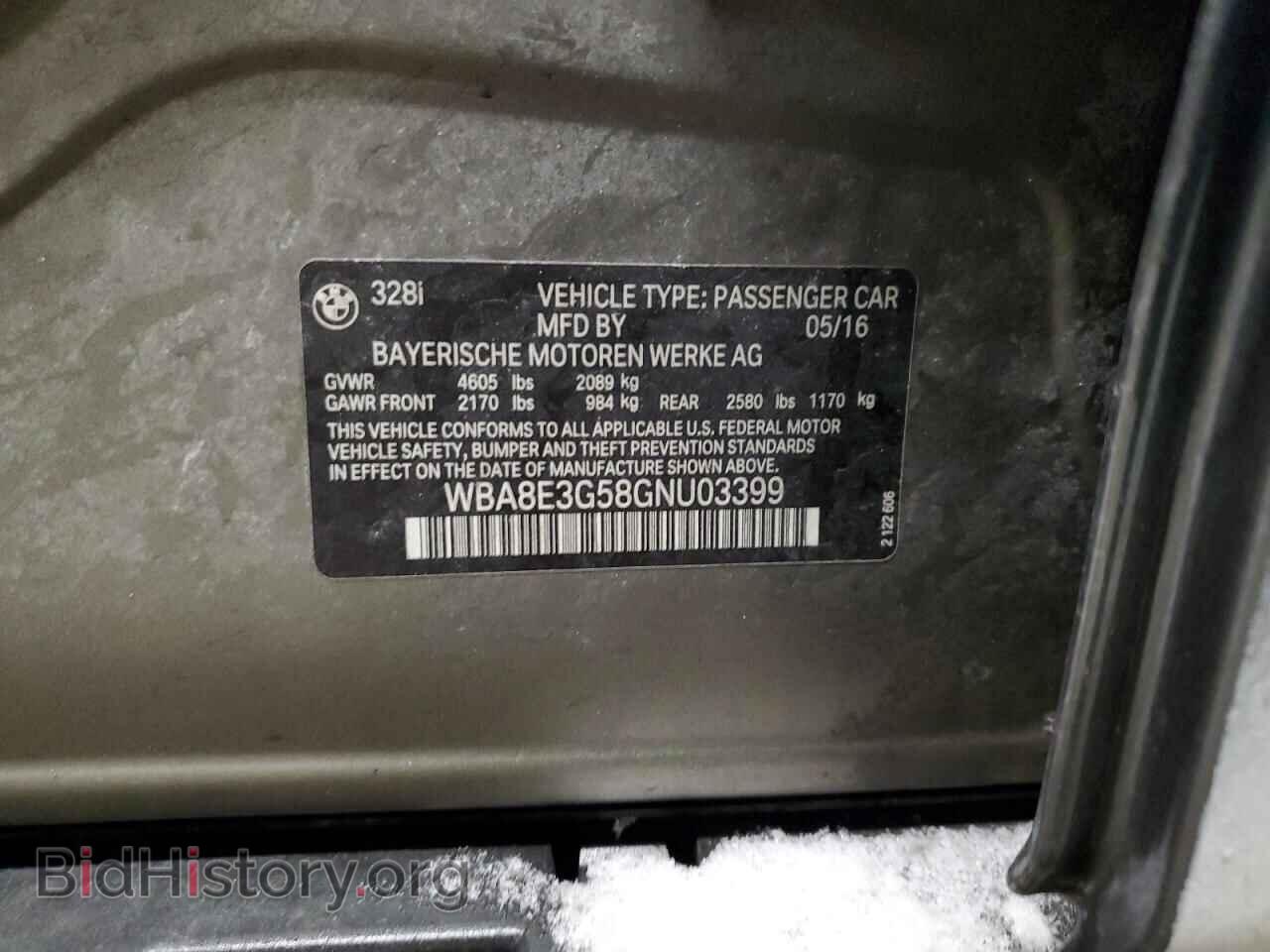 2016 BMW 3 SERIES - VIN: WBA8E3G58GNU03399 - Фото 13