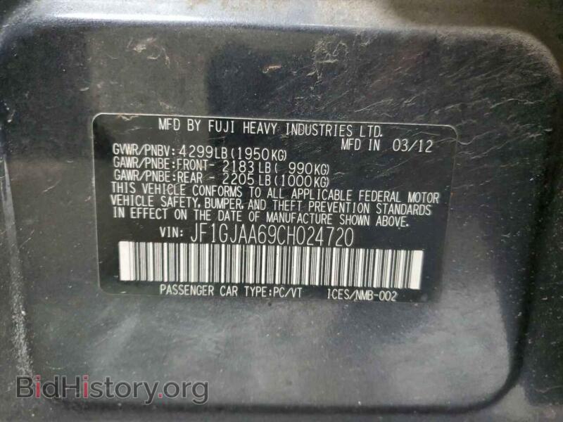 2012 Subaru IMPREZA (VIN JF1GJAA69CH024720) — photo 12 of 12