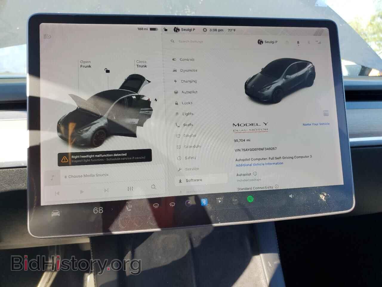 2022 TESLA MODEL Y - VIN: 7SAYGDEF6NF349257 - Фото 9