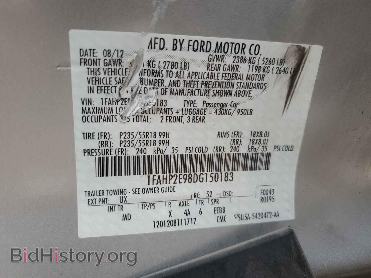 2013 FORD TAURUS - VIN: 1FAHP2E98DG150183 - Фото 12