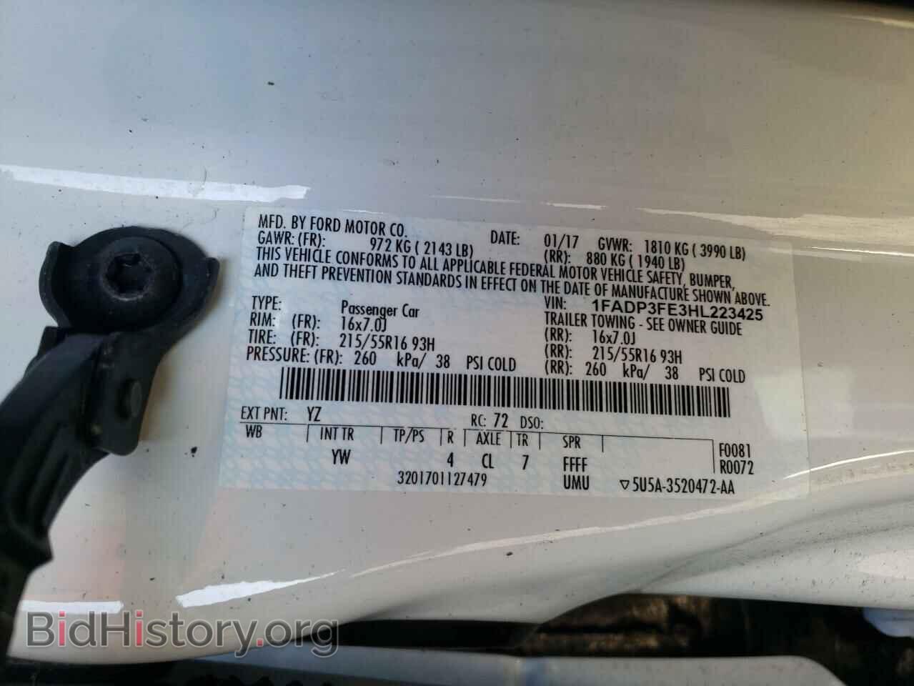 2017 FORD FOCUS - VIN: 1FADP3FE3HL223425 - Фото 12