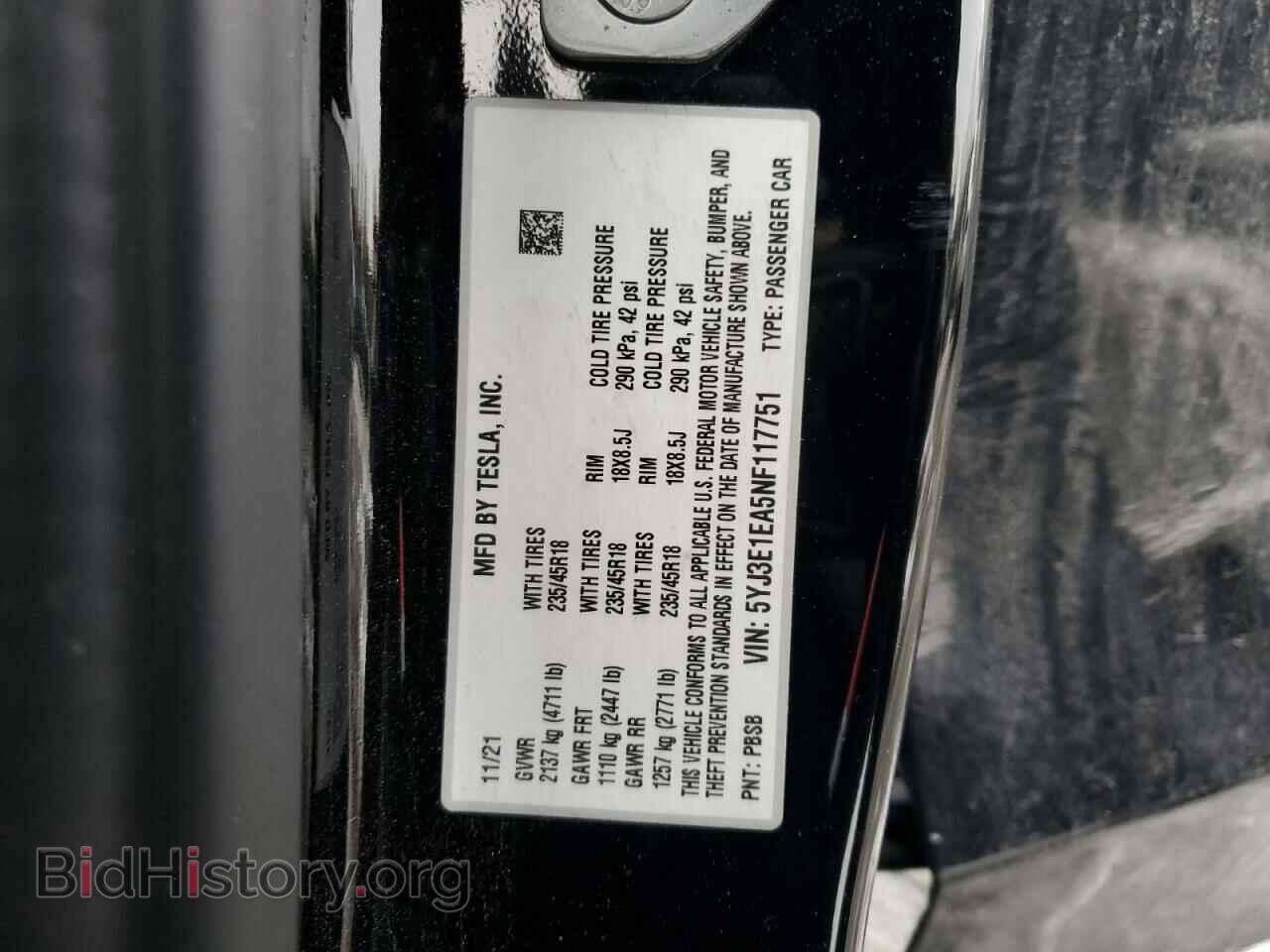 2022 TESLA MODEL 3 - VIN: 5YJ3E1EA5NF117751 - Фото 12