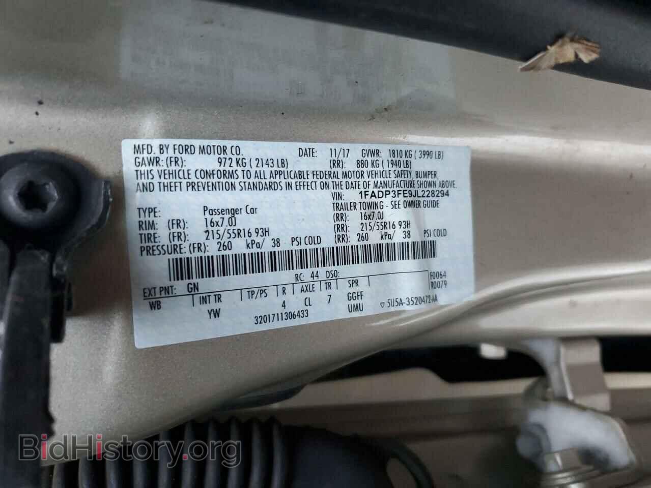 2018 FORD FOCUS - VIN: 1FADP3FE9JL228294 - Фото 12