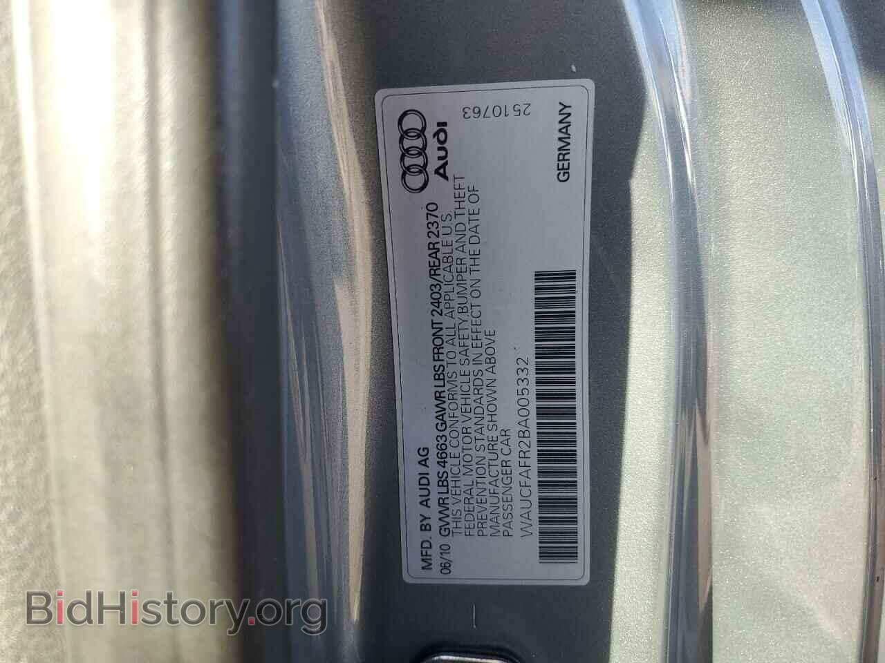2011 AUDI A5 - VIN: WAUCFAFR2BA005332 - Фото 12