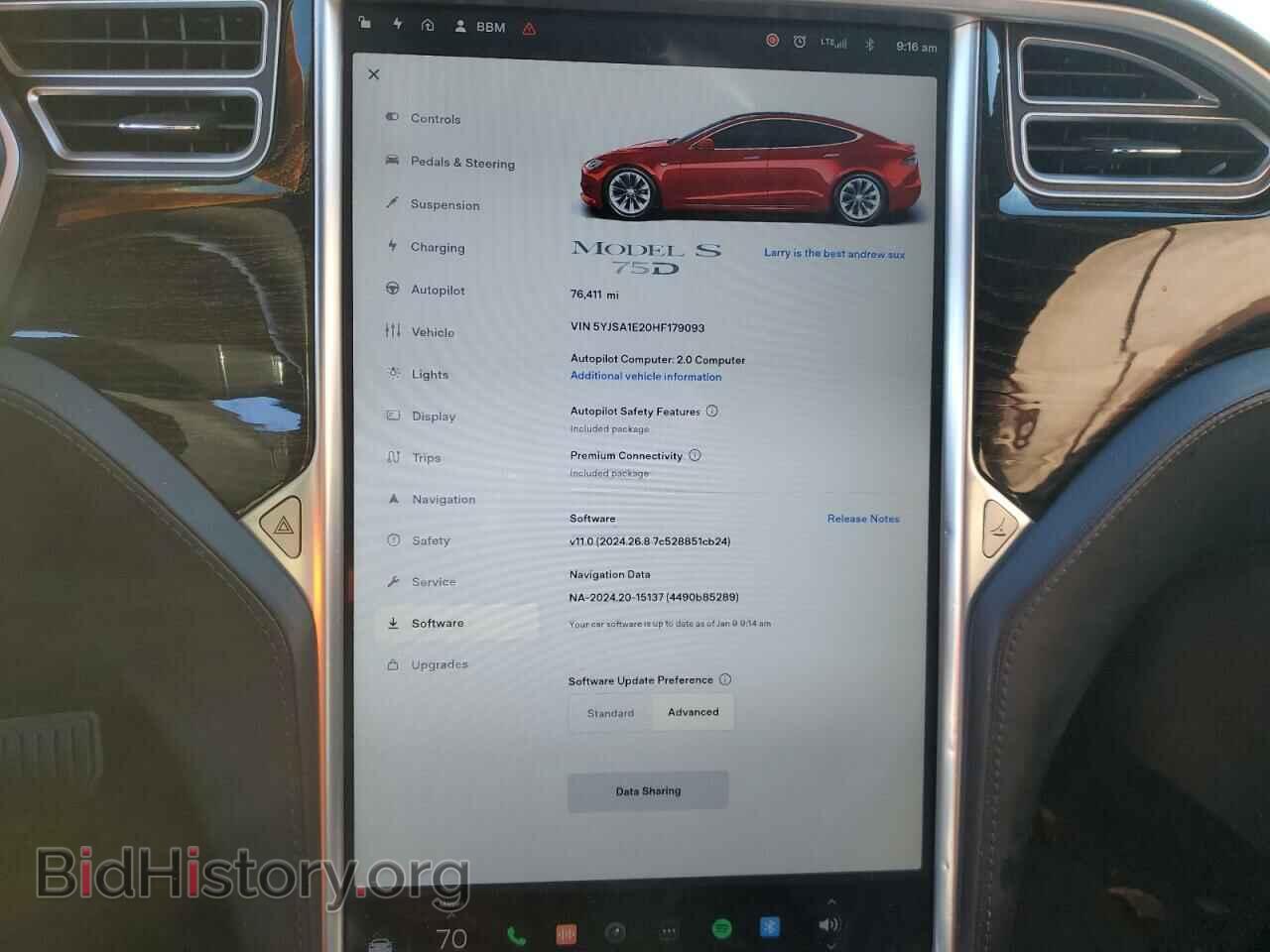 2017 TESLA MODEL S - VIN: 5YJSA1E20HF179093 - Photo 9