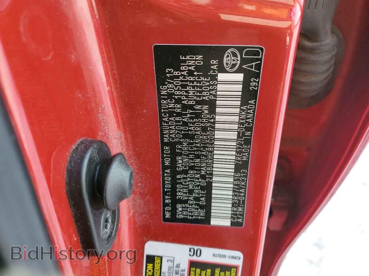 2014 TOYOTA COROLLA - VIN: 2T1BURHE8EC007745 - Фото 12