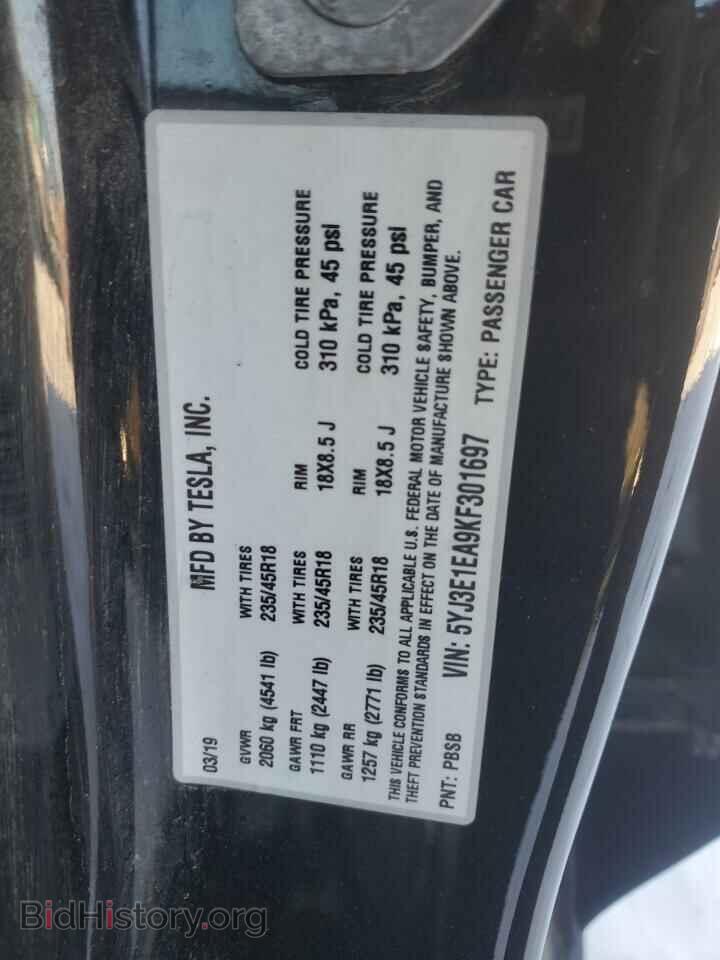 2019 TESLA MODEL 3 - VIN: 5YJ3E1EA9KF301697 - Фото 12