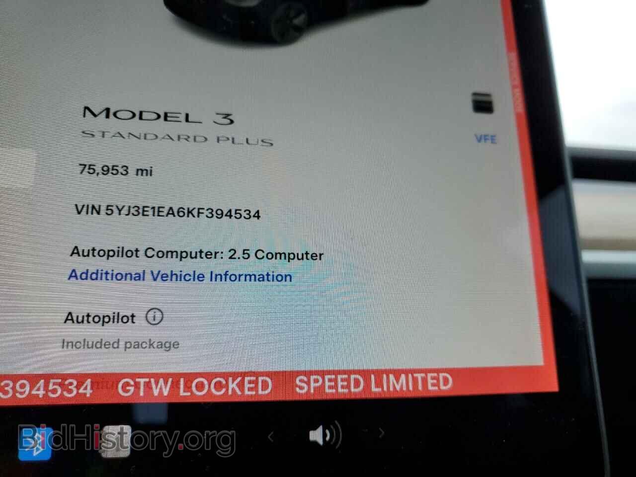 2019 TESLA MODEL 3 - VIN: 5YJ3E1EA6KF394534 - Фото 9