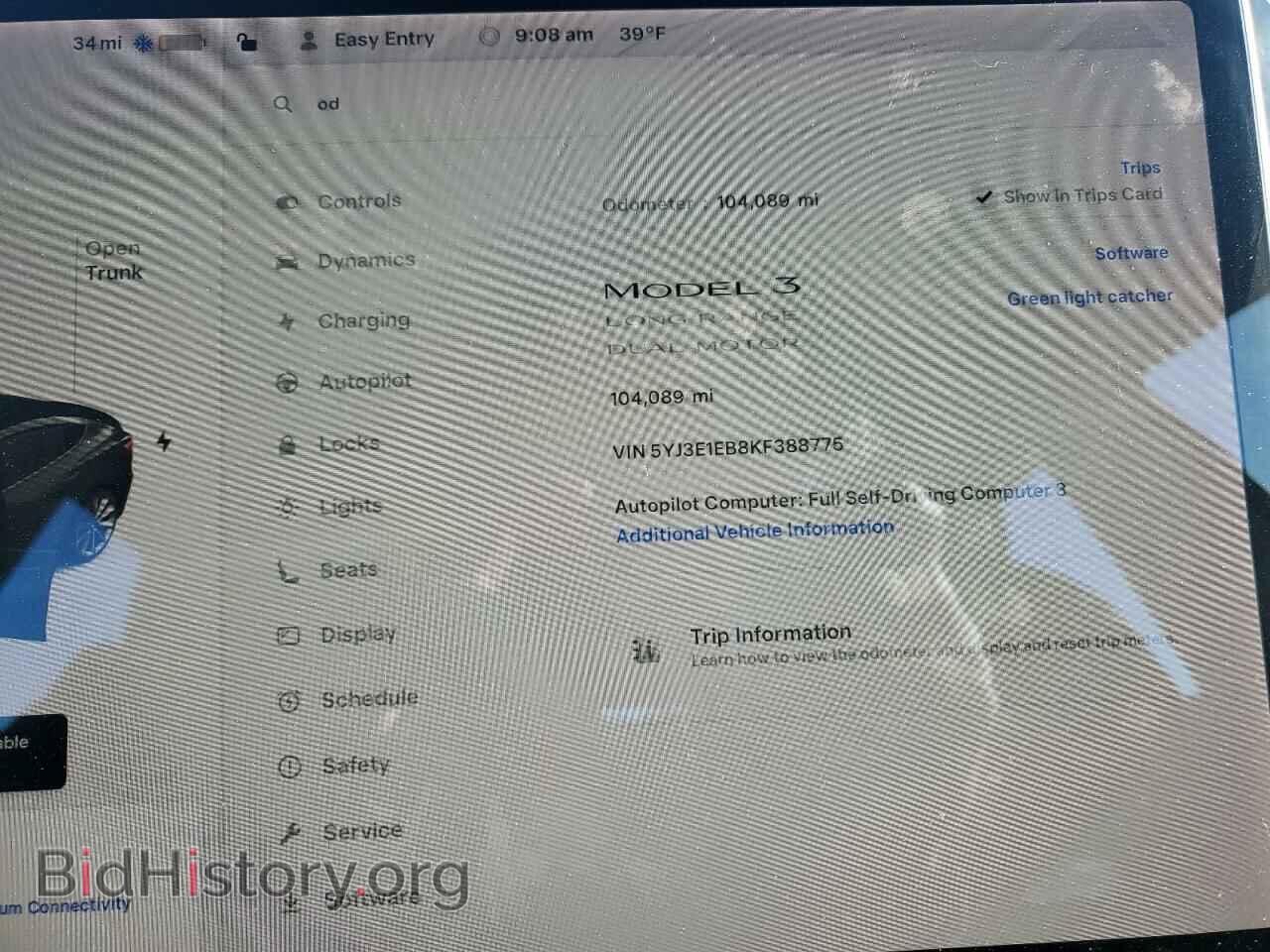 2019 TESLA MODEL 3 - VIN: 5YJ3E1EB8KF388775 - Photo 9