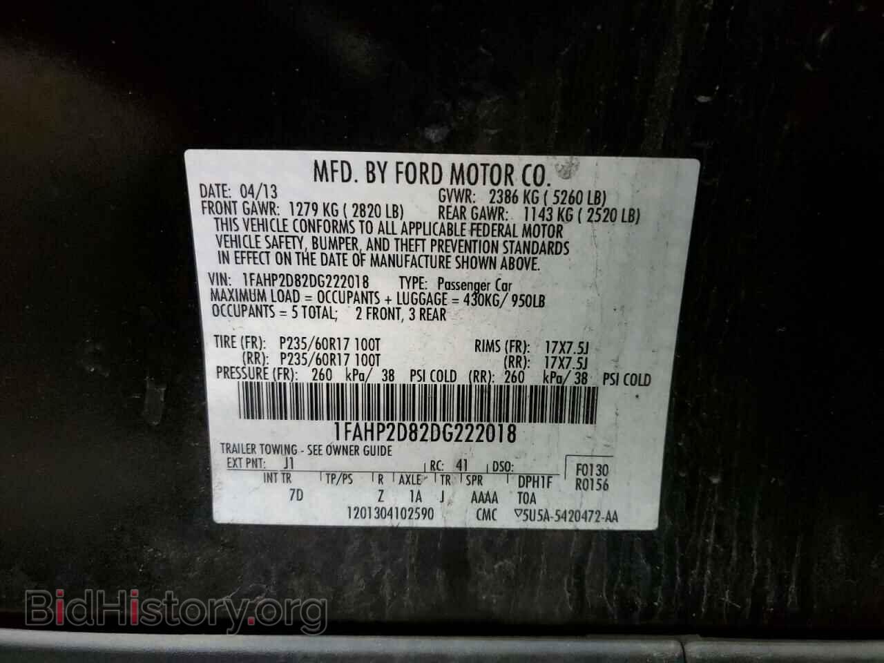 2013 FORD TAURUS - VIN: 1FAHP2D82DG222018 - Photo 13