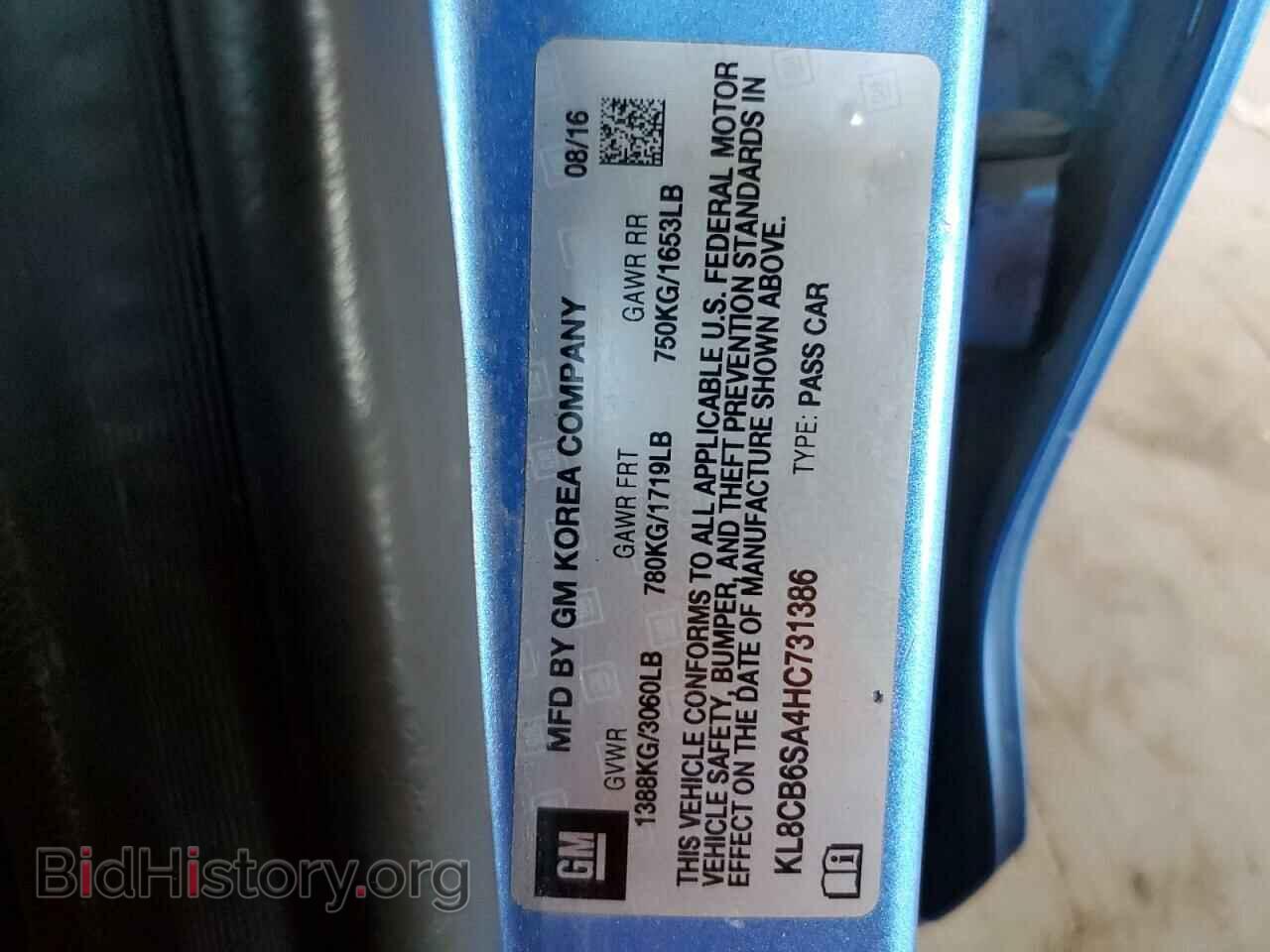2017 CHEVROLET SPARK - VIN: KL8CB6SA4HC731386 - Фото 12