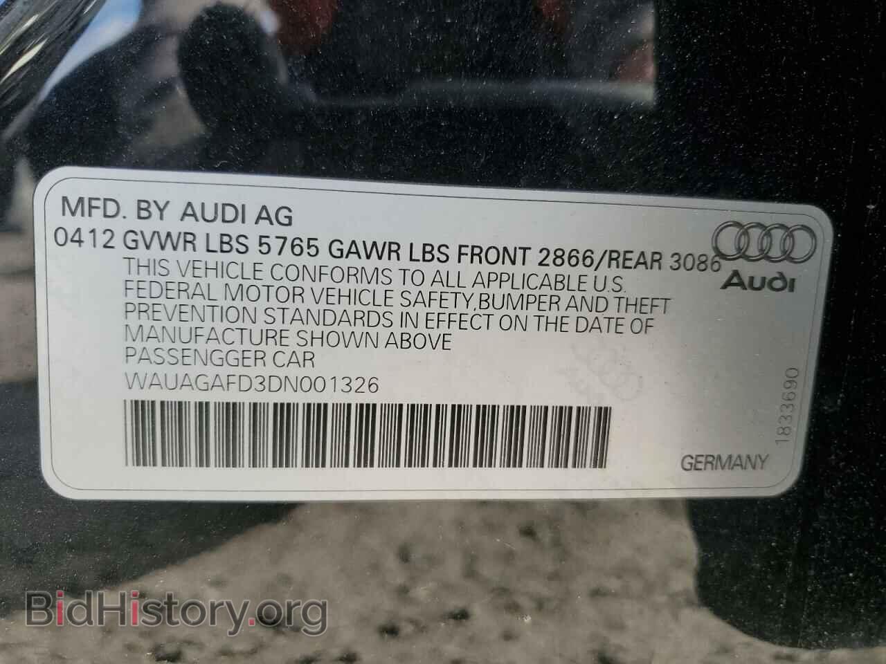 2013 AUDI A8 - VIN: WAUAGAFD3DN001326 - Фото 13