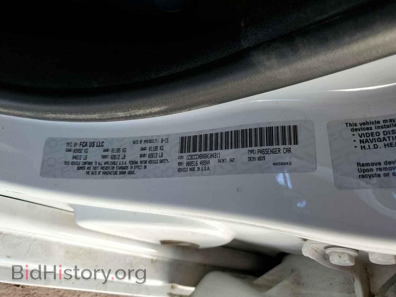 2016 CHRYSLER 200 - VIN: 1C3CCCABXGN104311 - Фото 12