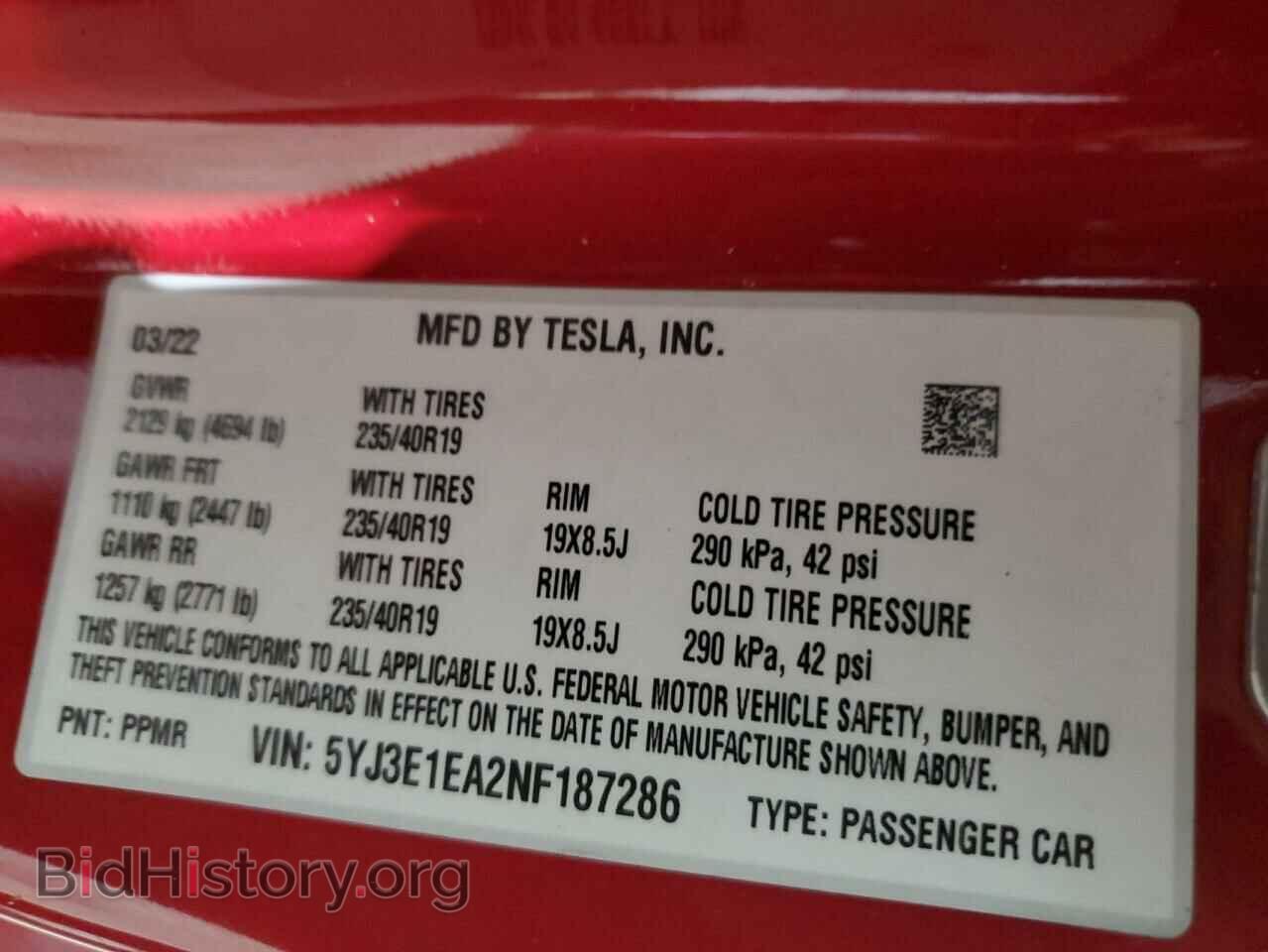 2022 TESLA MODEL 3 - VIN: 5YJ3E1EA2NF187286 - Photo 12