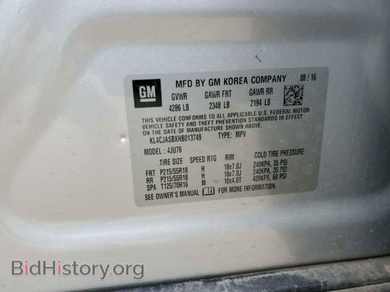 2017 BUICK ENCORE - VIN: KL4CJASBXHB013749 - Photo 13