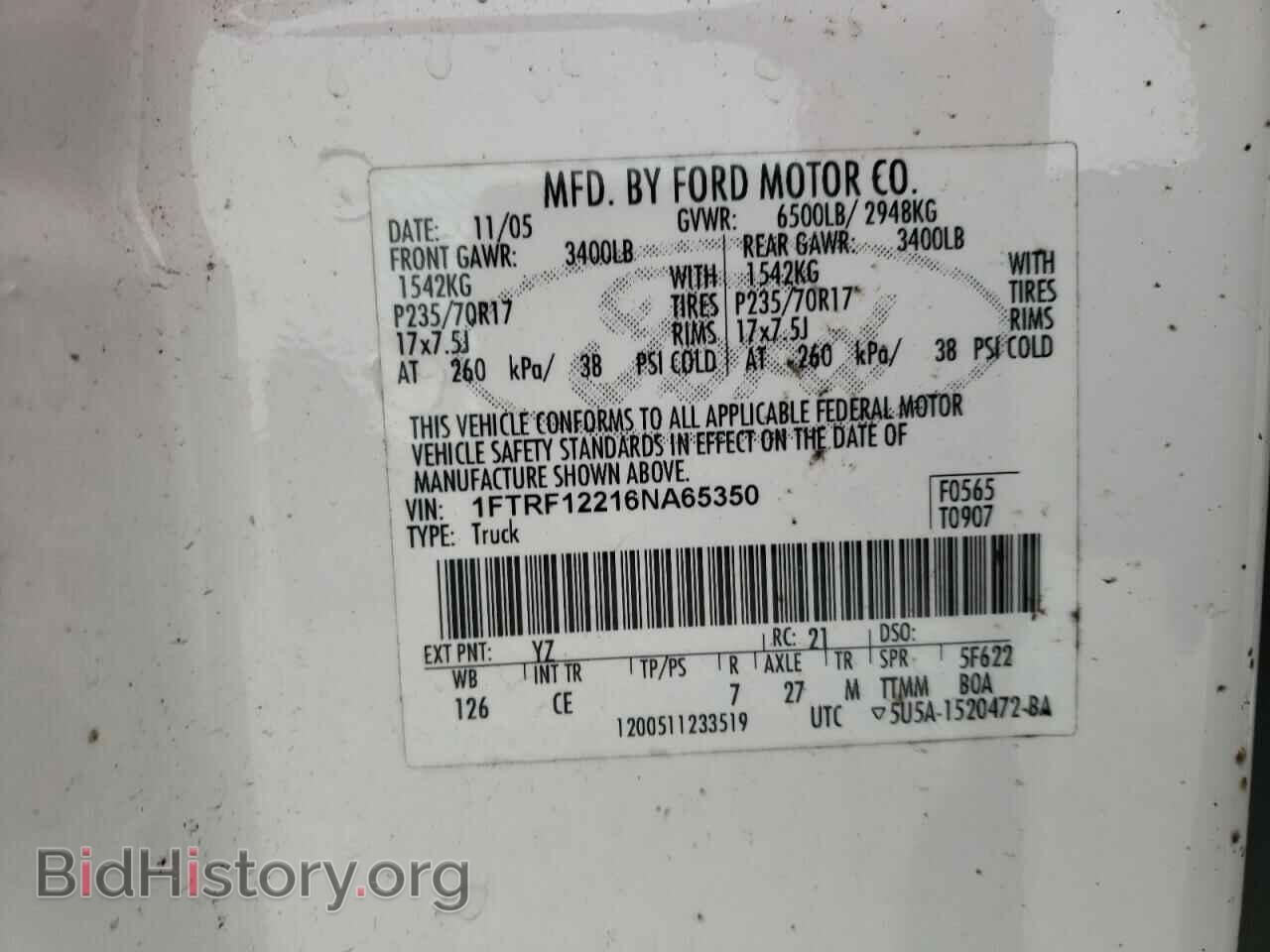 2006 FORD All Models - VIN: 1FTRF12216NA65350 - Фото 12