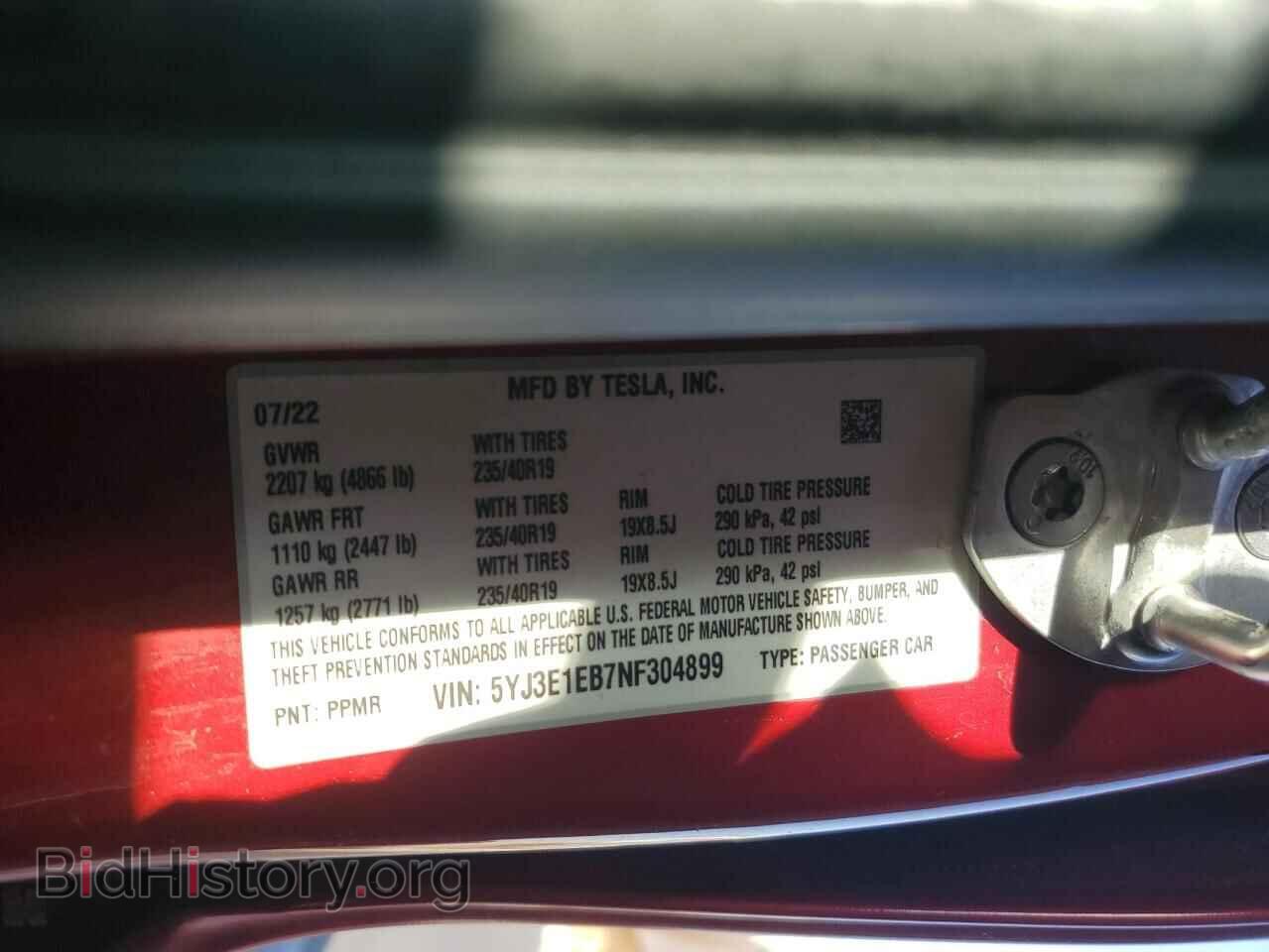 2022 TESLA MODEL 3 - VIN: 5YJ3E1EB7NF304899 - Photo 12