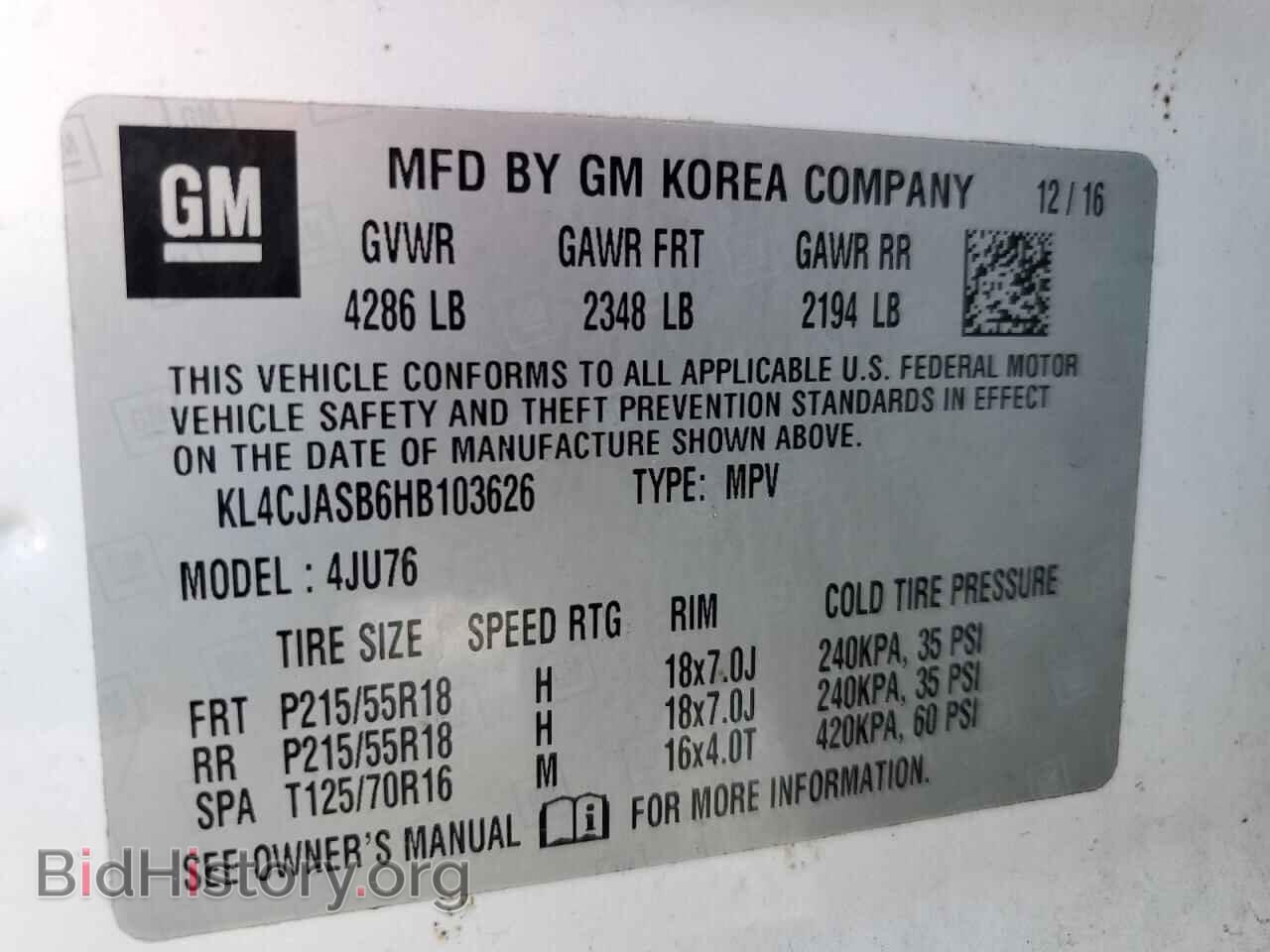 2017 BUICK ENCORE - VIN: KL4CJASB6HB103626 - Photo 13