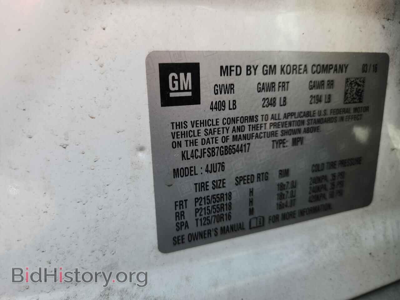 2016 BUICK ENCORE - VIN: KL4CJFSB7GB654417 - Фото 13