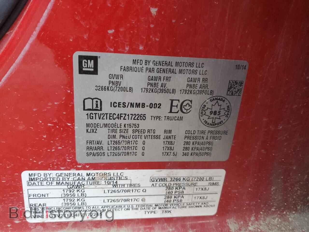 2015 GMC SIERRA - VIN: 1GTV2TEC4FZ172265 - Фото 12