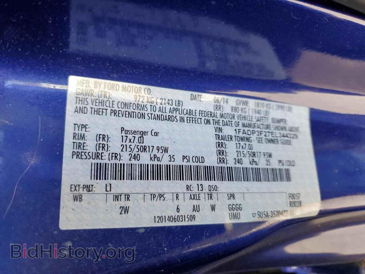 2014 FORD FOCUS - VIN: 1FADP3F27EL344329 - Фото 12