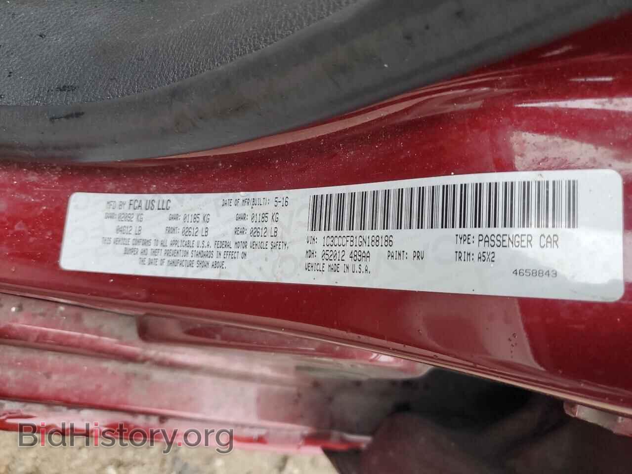 2016 CHRYSLER 200 - VIN: 1C3CCCFB1GN188186 - Фото 12