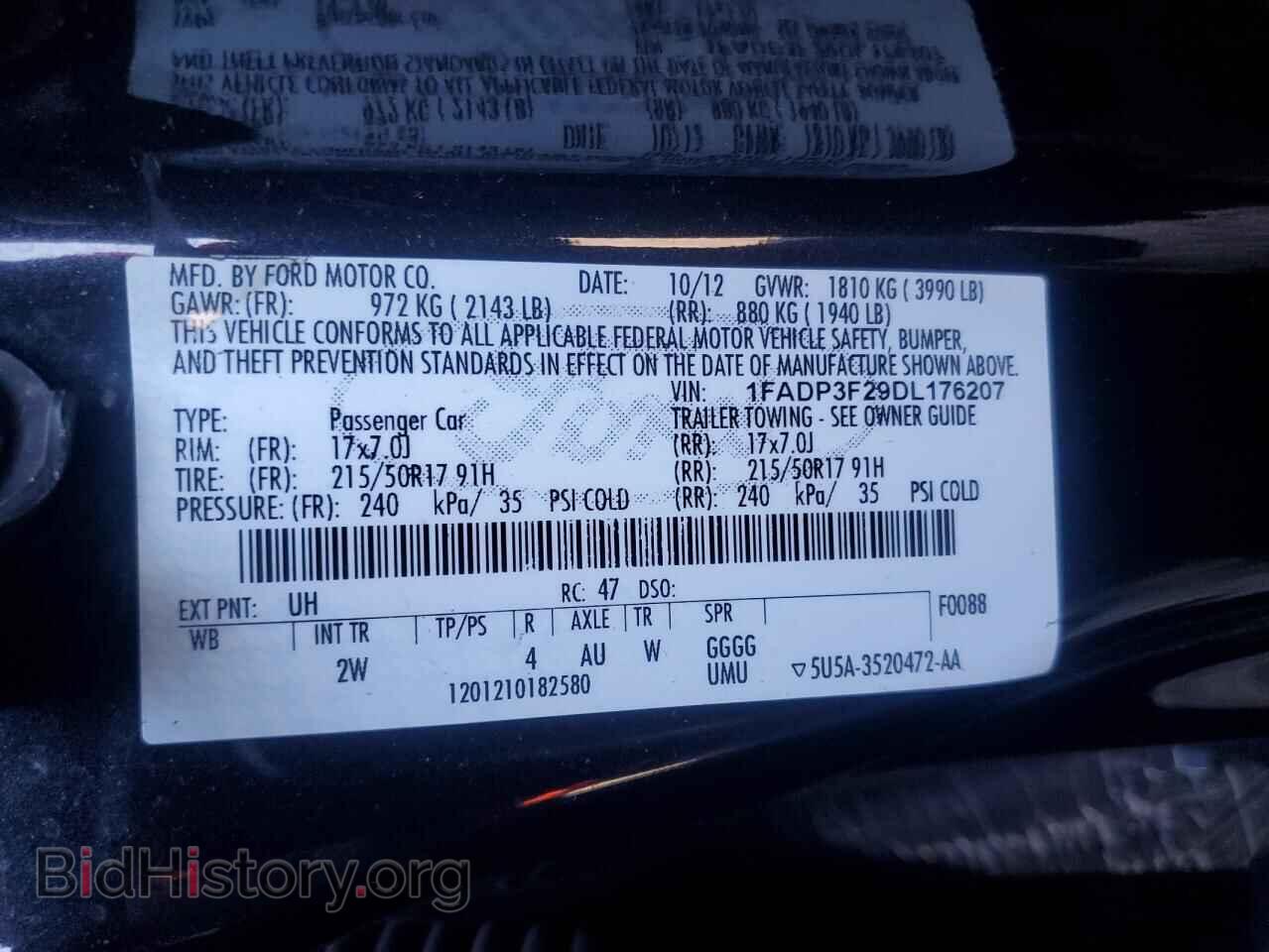 2013 FORD FOCUS - VIN: 1FADP3F29DL176207 - Фото 12