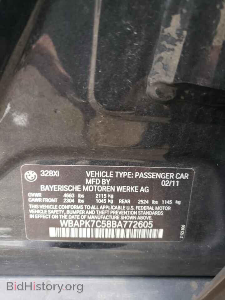 2011 BMW 3 SERIES - VIN: WBAPK7C58BA772605 - Фото 12