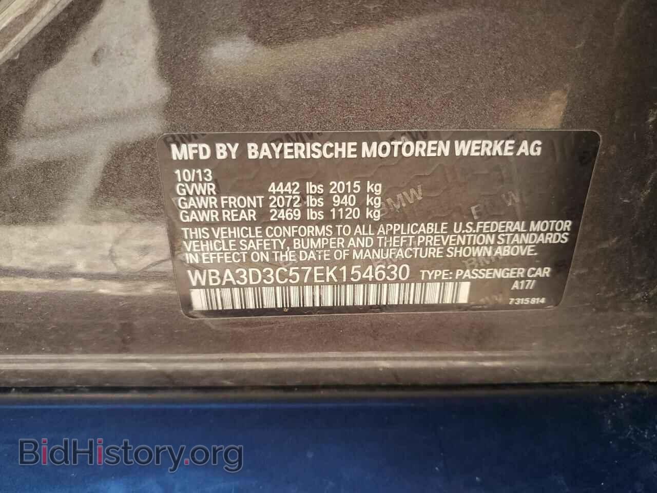 2014 BMW 3 SERIES - VIN: WBA3D3C57EK154630 - Фото 12