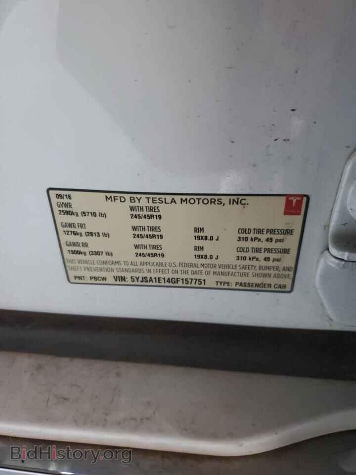 2016 TESLA MODEL S - VIN: 5YJSA1E14GF157751 - Фото 12