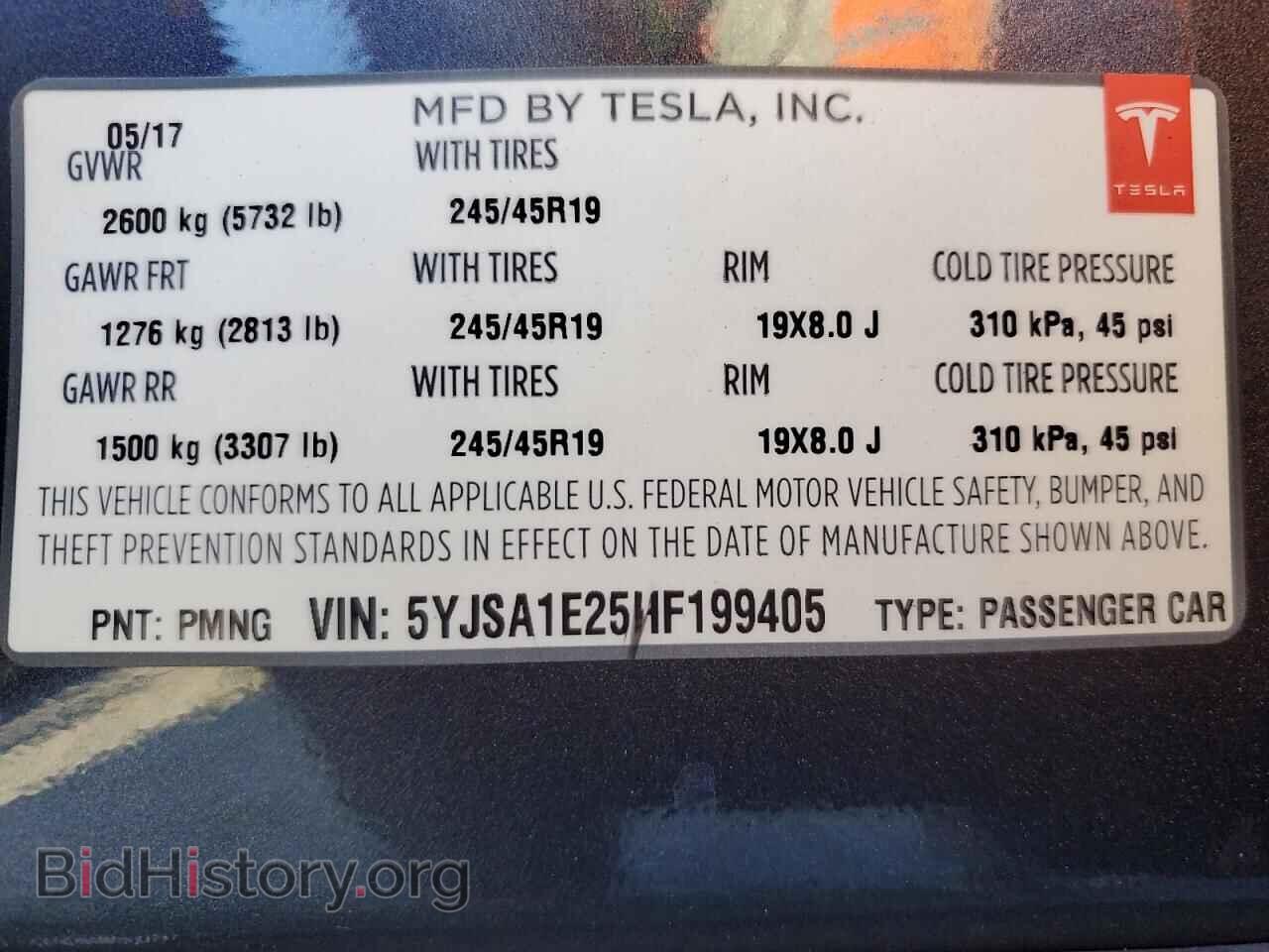 2017 TESLA MODEL S - VIN: 5YJSA1E25HF199405 - Photo 12