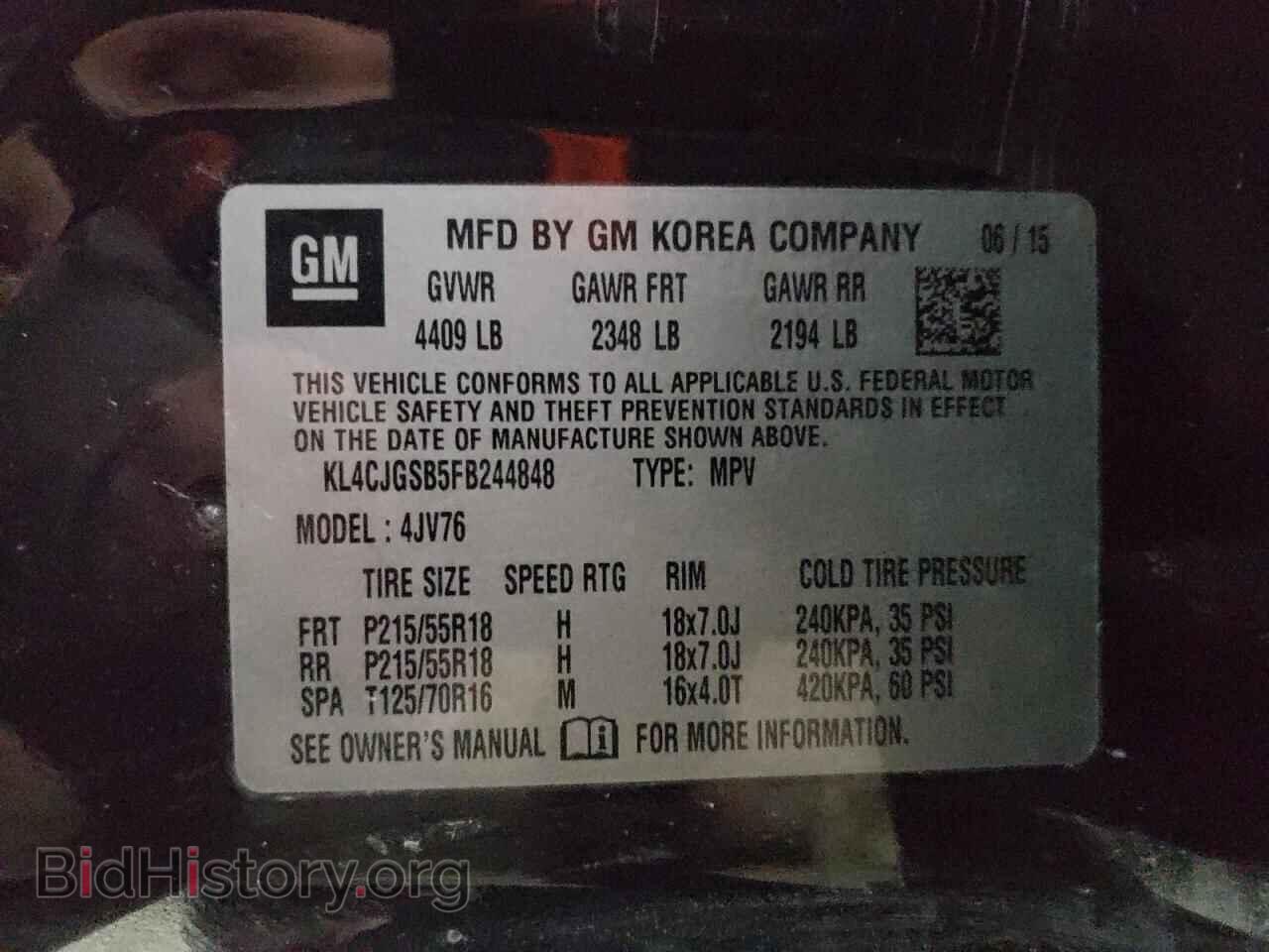 2015 BUICK ENCORE - VIN: KL4CJGSB5FB244848 - Photo 13