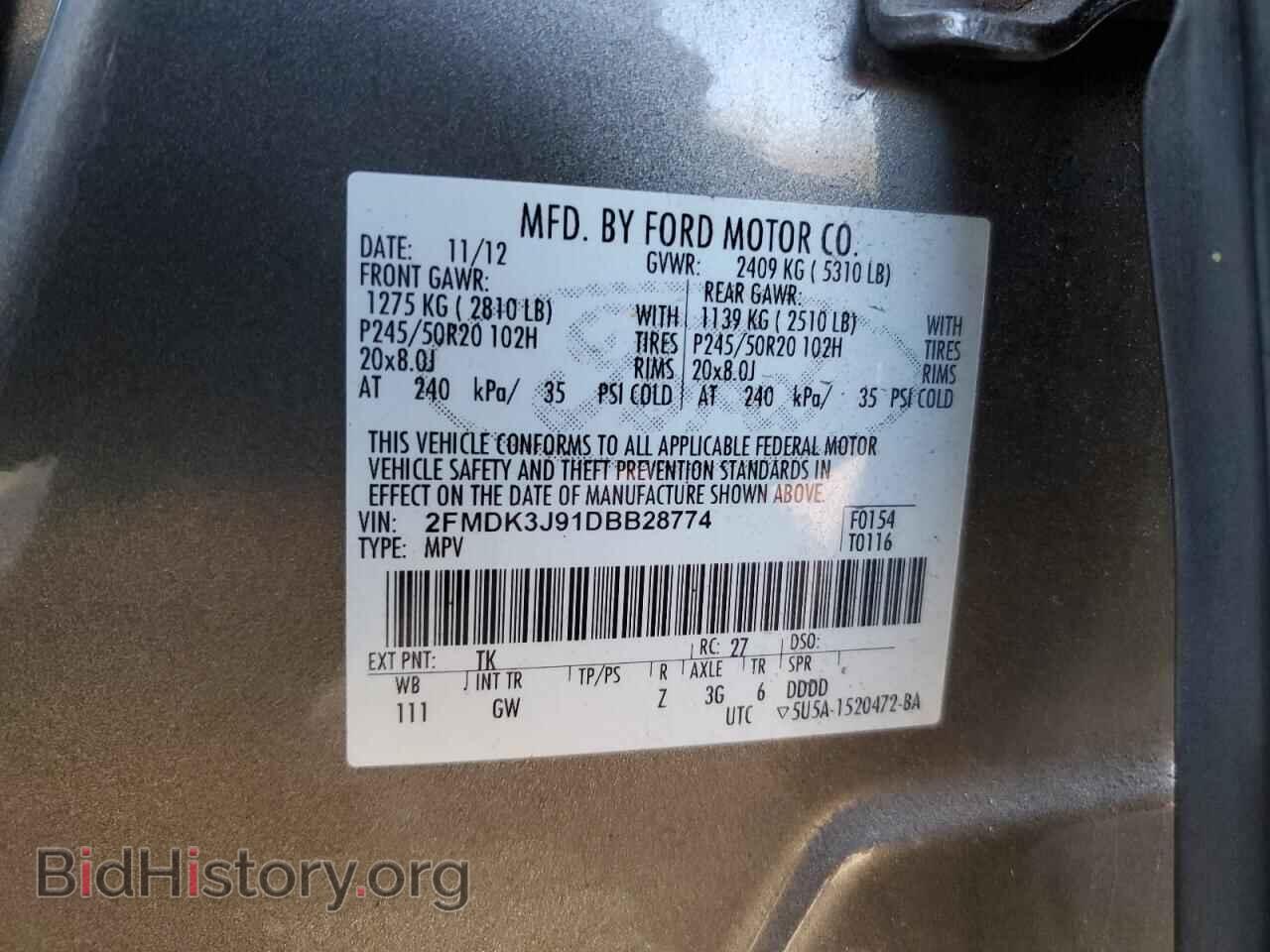 2013 FORD EDGE - VIN: 2FMDK3J91DBB28774 - Photo 13