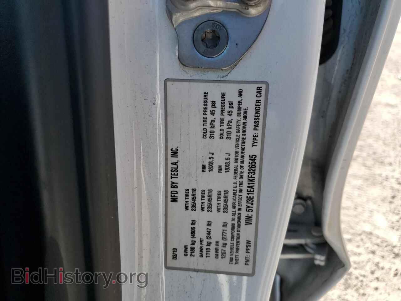 2019 TESLA MODEL 3 - VIN: 5YJ3E1EA1KF326545 - Photo 12