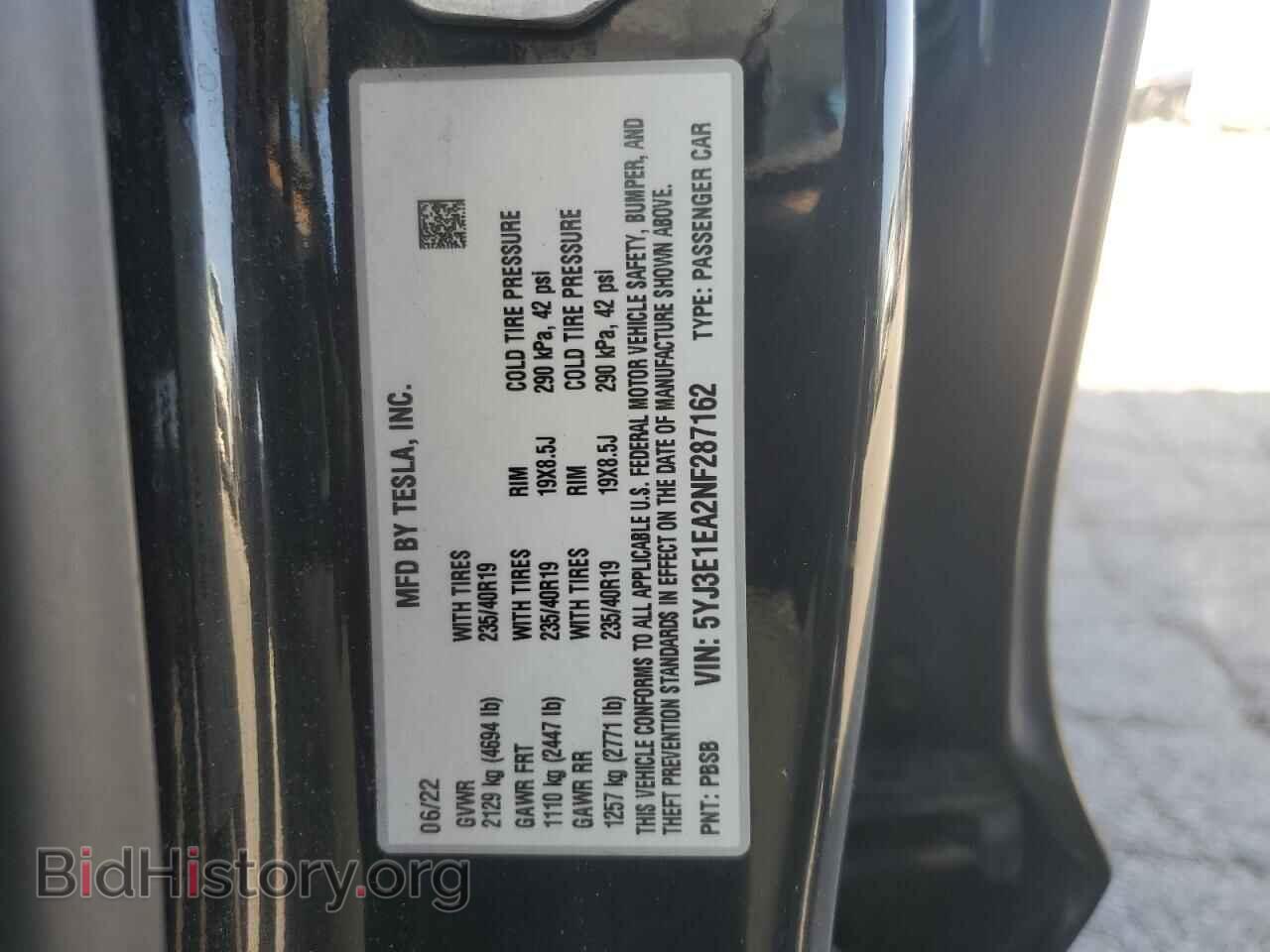 2022 TESLA MODEL 3 - VIN: 5YJ3E1EA2NF287162 - Photo 12