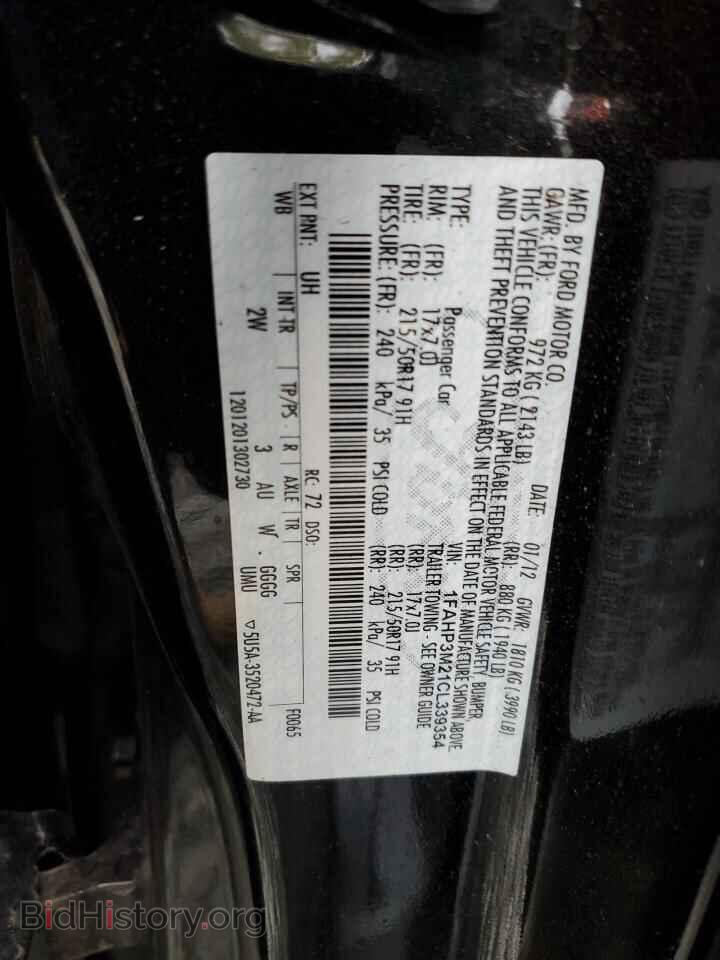 2012 FORD ALL Models - VIN: 1FAHP3M21CL339354 - Фото 12
