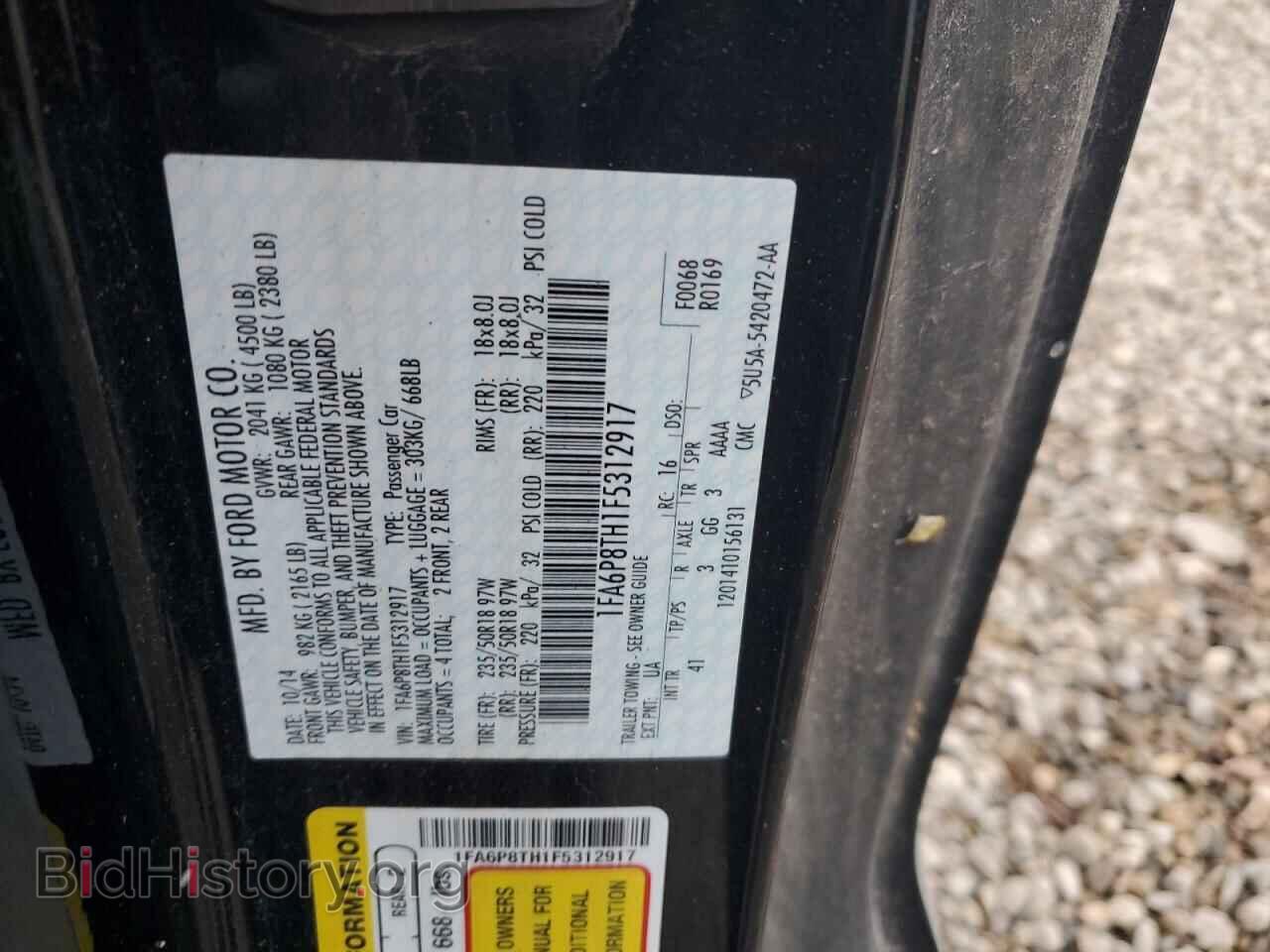 2015 FORD ALL Models - VIN: 1FA6P8TH1F5312917 - Фото 12