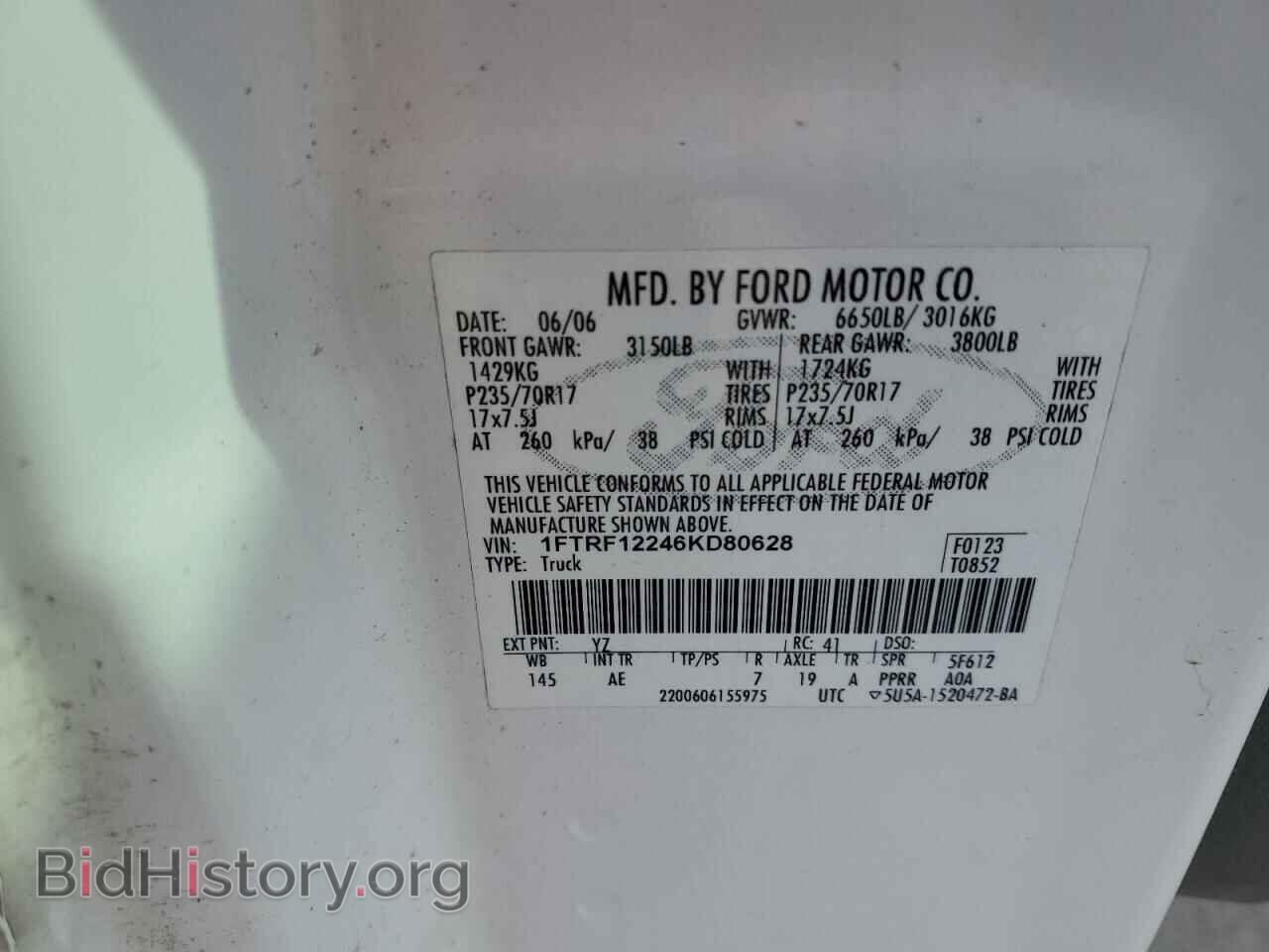 2006 FORD All Models - VIN: 1FTRF12246KD80628 - Photo 12