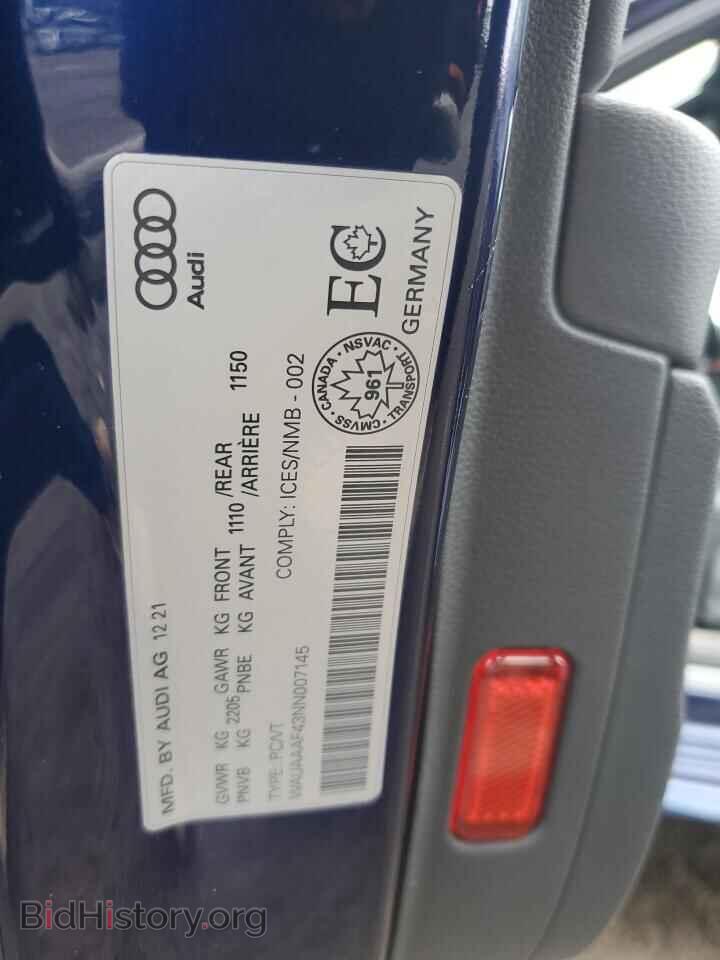 2022 AUDI A4 - VIN: WAUAAAF43NN007145 - Photo 12